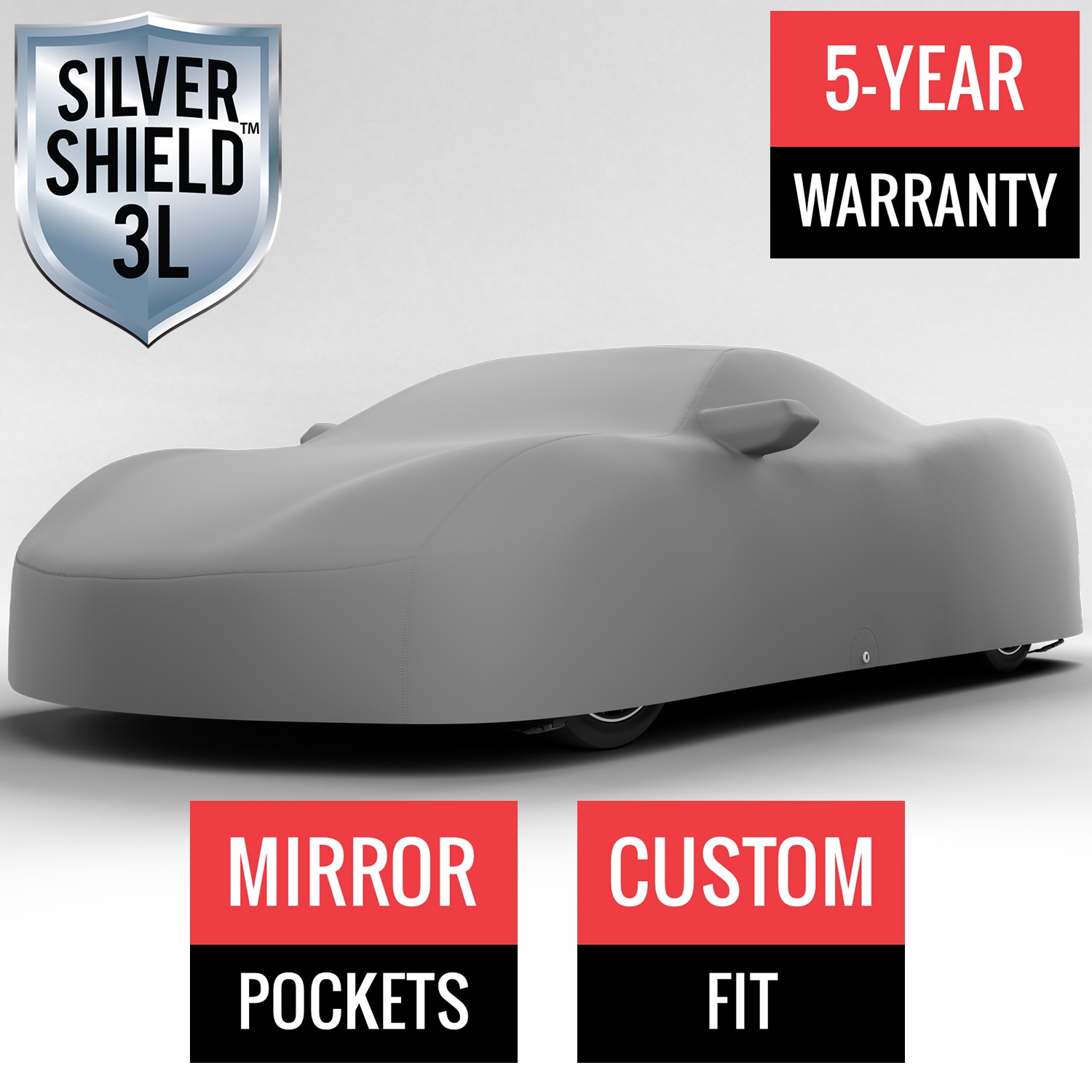 Silver Shield 3L - Car Cover for Chevrolet Corvette Stingray Z51 2024 Convertible 2-Door with HIGH Wing Spoiler