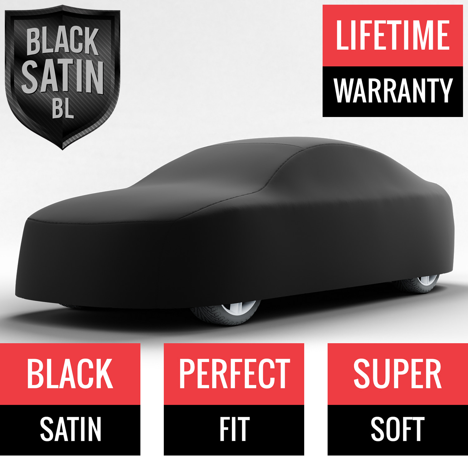Black Satin BL - Black Car Cover for Volvo GLE 1984 Sedan 4-Door